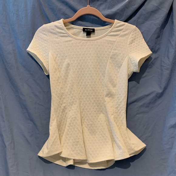 A. Byer Tops - A. Byer White Peplum Top